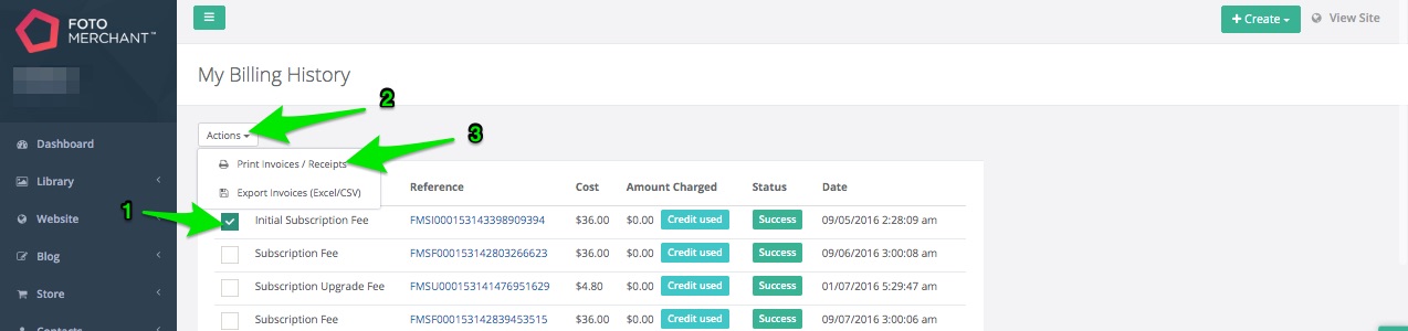 Print Invoice Screenshot